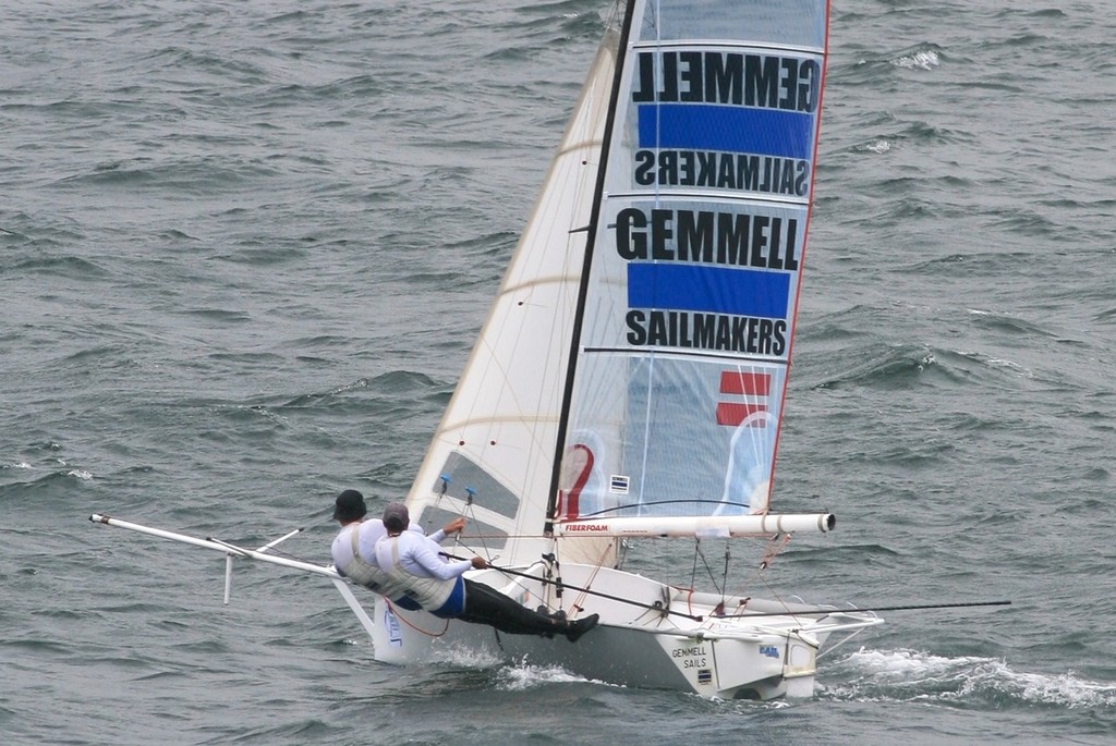 Gemmell - taking the plunge. - Lincoln Crowne 12ft Skiff NSW State Championships © Nicholas Assef